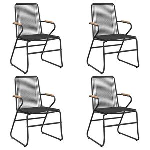 vidaXL Garden Chairs 4 pcs Black 58x59x85,5 cm PVC Rattan