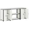 vidaXL Kitchen Storage Set with Shelf with Storage 3 pcs White Steel