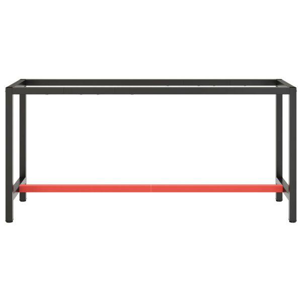 vidaXL Work Bench Frame Matte Black and Matte Red 170x50x79 cm Metal