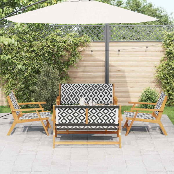 vidaXL Garden Chairs with Table 5 pcs Black 90 x 45 x 40 cm