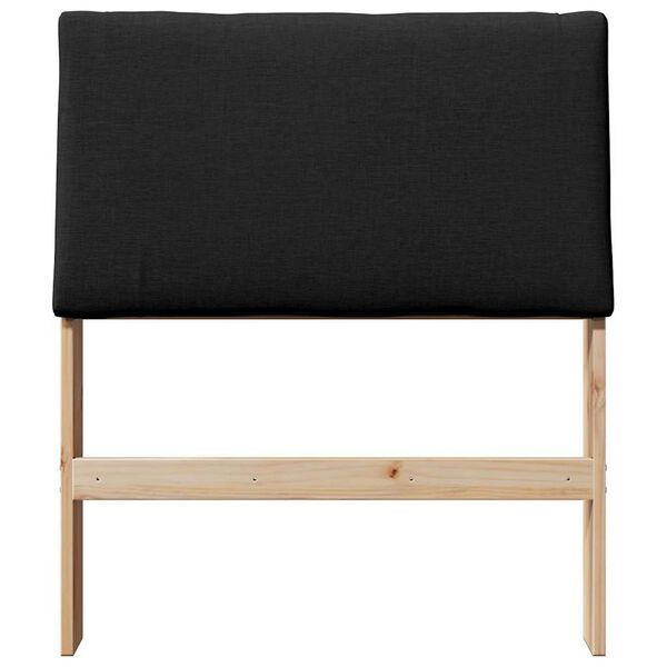 vidaXL Upholstered Headboard Black 75 cm Solid Pine Wood