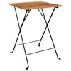 vidaXL Folding Bistro Table 55x54x71 cm Solid Wood Teak and Steel
