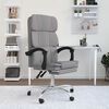 vidaXL Reclining Office Chair Light Grey Fabric