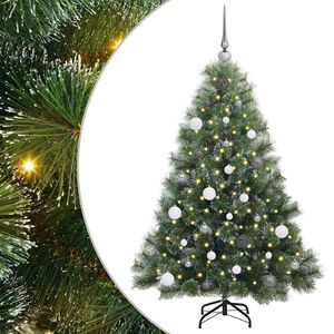 vidaXL Artificial Christmas Tree with 150 LEDs Green 150 cm PE and PVC