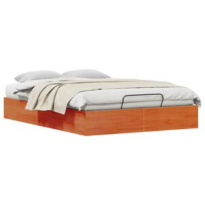 vidaXL Ottoman Bed Frame with Storage Wax Brown 140 x 190 cm