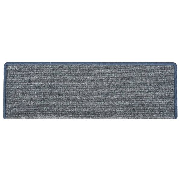 vidaXL Stair Mats 15 pcs 65x21x4 cm Light Grey and Blue Rectangular Edge