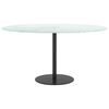 vidaXL Table Top White Ø80x1 cm Tempered Glass with Marble Design