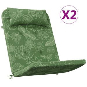 vidaXL Adirondack Chair Cushions 2 pcs Leaf Pattern Oxford Fabric