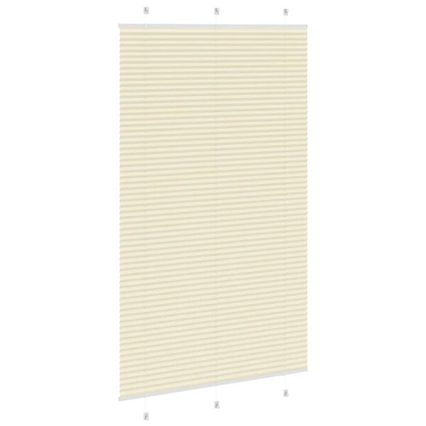 vidaXL Pleated Blind Cream 115x200 cm Fabric Width 114.4 cm Polyester