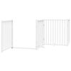 vidaXL Dog Gate with Door Foldable 4 Panels White 320 cm Solid Wood Fir