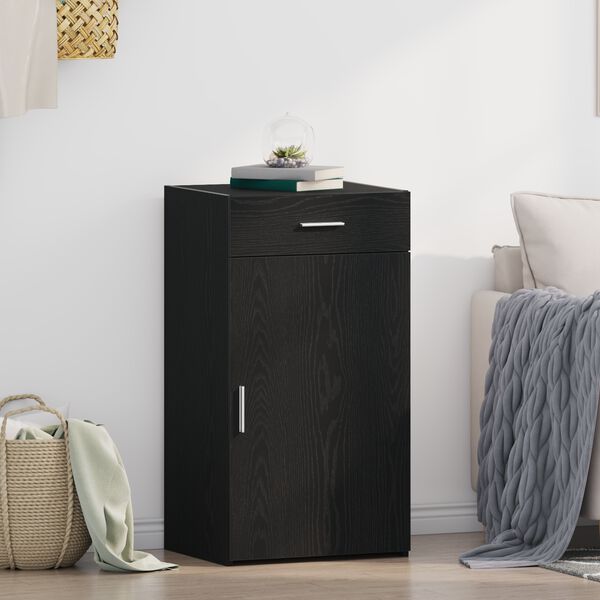 vidaXL Sideboard with Drawer Black Oak 50 x 42.5 x 93 cm