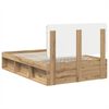 vidaXL Bed Frame Artisian Oak 135 x 190 cm Solid Pine Wood