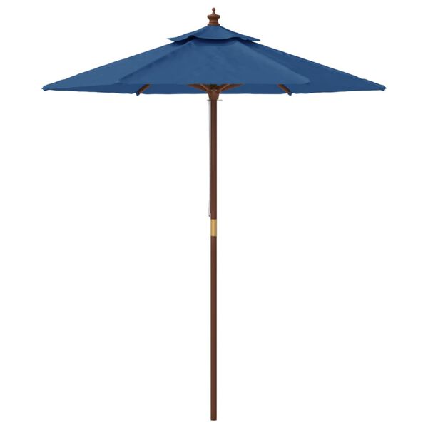 vidaXL Garden Parasol with Wooden Pole Azure Blue 196x231 cm