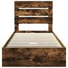 vidaXL Storage Bed with Drawer Smoked Oak 90 x 200 cm Engineered Wood