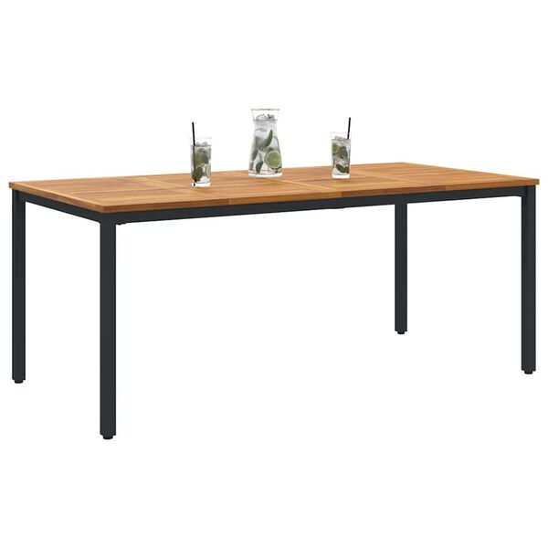 vidaXL Outdoor Tables Natural and black 180 x 90 x 75 cm