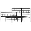 vidaXL Metal Bed Frame without Mattress with Footboard Black 120x190cm