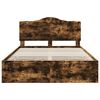vidaXL Bed Frame with Drawer Smoked Oak 160 x 200 cm Engineer Wood