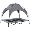 vidaXL Dog Bed with Canopy Anthracite Oxford Fabric and Steel