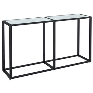 vidaXL Console Table White Marble 140x35x75.5cm Tempered Glass