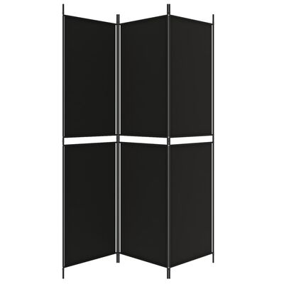 vidaXL 3-Panel Room Divider Black 150x200 cm Fabric