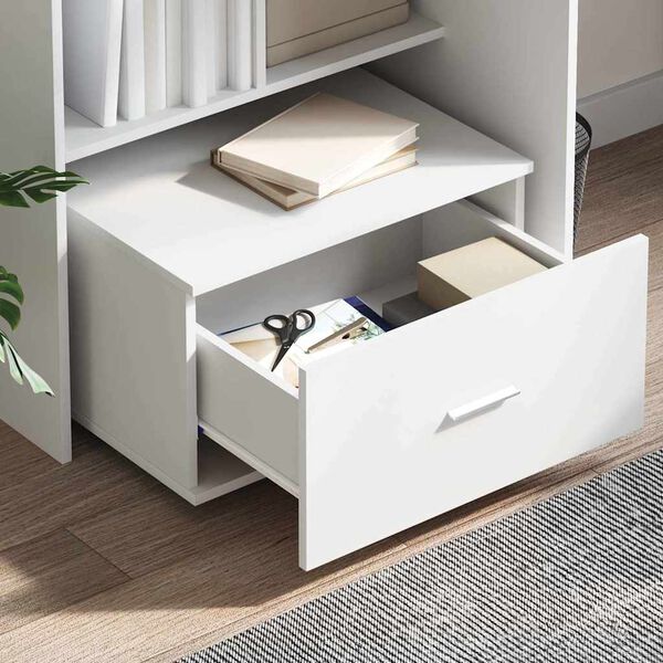 vidaXL Desk with Drawer White 131.5 x 50 x 106.5 cm Engineered Wood
