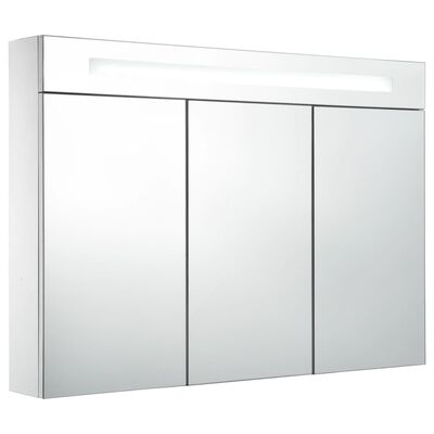 vidaXL LED Bathroom Mirror Cabinet 88x13x62 cm