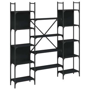 vidaXL Bookshelf Black 155.5x24x166.5 cm Engineered Wood
