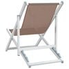 vidaXL Folding Beach Chairs 2 pcs Brown Aluminium and Textilene