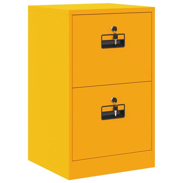 vidaXL File Cabinet with Drawer Mustard Yellow 45.5 x 42 x 74.5 cm