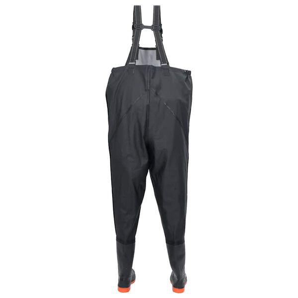 vidaXL Chest Waders with Boots Black Size 45