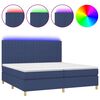 vidaXL Box Spring Bed with Mattress&LED Blue 200x200 cm Fabric