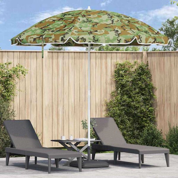vidaXL Beach Parasol Green 263 x 263 x 272 cm Polyester and Metal