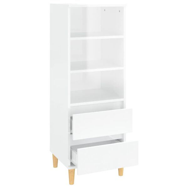 vidaXL Highboard High Gloss White 40x36x110 cm Engineered Wood