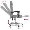 vidaXL Reclining Office Chair Light Grey Fabric