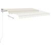 vidaXL Manual Retractable Awning with Posts 3x2.5 m Cream