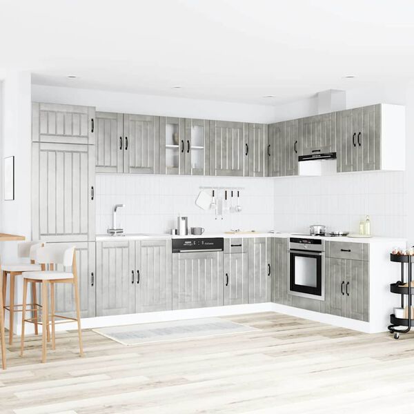 vidaXL Kitchen Cabinet with Storage Lucca 2 pcs Grey 80 x 46 x 81.5 cm
