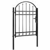 vidaXL Fence Gate "ASSEN" with Arched Top Steel 102x150 cm Black