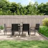 vidaXL 7 Piece Garden Dining Set Black Textilene and Steel