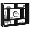vidaXL Wall Shelf Black Oak 75x16x55 cm Engineered Wood
