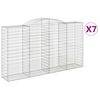 vidaXL Arched Gabion Baskets 7 pcs 300x50x160/180 cm Galvanised Iron