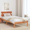 vidaXL Bed Frame with Headboard Brown 75 x 190 cm Solid Pine wood