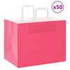 vidaXL Paper Bags 50 pcs with Handles Pink 32x22x24 cm
