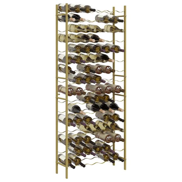 vidaXL Wine Rack for 96 Bottles Gold Metal