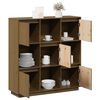 vidaXL Highboard Honey Brown 110.5x35x117 cm Solid Wood Pine