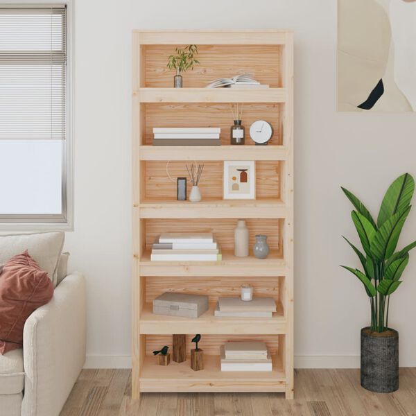 vidaXL Book Cabinet 80x35x183 cm Solid Wood Pine