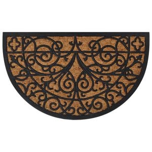 vidaXL Door Mat Half Round 45x75 cm Rubber and Coir