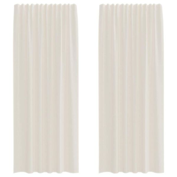 vidaXL Voile Curtains with Rod Pockets 2 pcs Cream