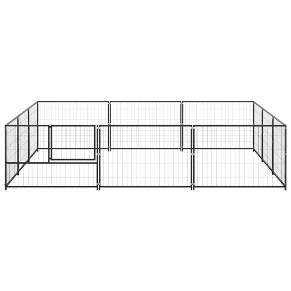 vidaXL Dog Kennel Black 9 m&sup2; Steel