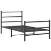 vidaXL Metal Bed Frame without Mattress with Footboard Black 107x203cm