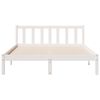 vidaXL Extra Long Bed Frame without Mattress White 140x210 cm Solid Wood Pine